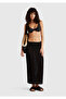 Women's black Cotton Blend all Patterned elastic waist long skirt - 5