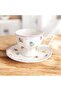 Porcelain Set of 2 Coffee Cups with Floral Pattern