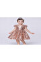 D' Daniela - Beads Glitter Dress Maroon Red & Rose Gold - 2Y to 5Y