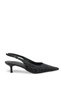 Phoebe Lia Women's Pointed Toe Open Back Thin Heeled Shoes 0012200 Black - 7