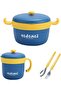 Stainless Steel Leak-Proof Baby Food Set with Fork and Spoon 260-500 ml Blue Imported Product - 2