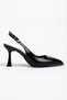 Gevis Stitching Detailed Black Patent Leather Women's Heeled Shoes - 7
