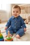 Baby Girl Seasonal 3-6-9 Months Denim Overalls, Snap Fastener Bow Detailed Overalls
