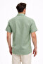 Men's Shirt - Men's Linen/Linen Short Sleeve Collared Shirt-4710 - 2