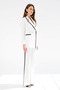 Office Style Elegant Side Stripe Contrast Striped Wide Leg Women's Trousers - 4
