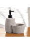 Cream Black Headed Polyresin Liquid Soap Dispenser with Reservoir - 2