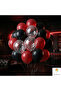 Red Black Balloon Set 20-Piece Silver Confetti Transparent Balloon Party Decoration