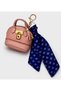 Mini Bag Charm Keychain – Leather-Look Metal Accessory with Shawl Detail for Bag Decoration