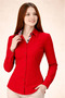 Light Red Albina Elastane Satin Beige Brbry Fabric Detailed Slim Fit Women's Shirt - 5