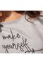 Women's Cotton Pajama Set Gray Short Sleeve Lettered Comfortable Fit - 6