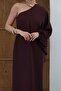 Self-Unifying Long Single-Sleeve Off-The-Shoulder Premium Series Equivalent Midi Stylish Dress Evening Gown - 7