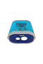 Double Hole Lockable Transparent Rectangular Pencil Sharpener (Blue) - 2