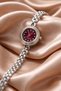 Bonise Luxury Women's Wristwatch – Silver Round Case Burgundy Dial Steel Band Women's Watch