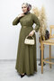 Pensli Hakim Collared Belted Dress Tsd260184 Khaki - 4