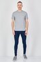 Men Henley Neck Short Sleeve Embroidered Logo T-Shirt, Grey - 4