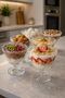 6-Piece Glass Ice Cream Bowl Set with Stand, Dessert Presentation Bowl, Transparent Glass Magnolia Ice Cream Mug Set - 2