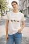 Women's Embroidered Dog Figured Cotton T-Shirt
