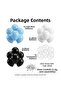 Blue White Black Balloon Set 20-Piece Silver Confetti Transparent Balloon Party Decoration - 2