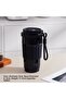 Stainless Steel Thermos Cup, 500ml Leak-Proof Coffee Cup with Lid, Portable Mug with Strap