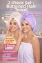 2 Pieces Thick Microfiber 2 Button Hair Towel Hair Cap Bath Sea And Pool After Beach