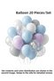 Ice Blue White Snows Themed Balloon Set 21 Pieces Girls Birthday Party Decoration