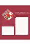 Lined Envelope Thick Paper 13X 18 cm Special Design Floral Patterned Red Envelope - 2 Pieces of Fountain Pen Compatible Letter Paper as a Gift! - 2