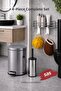 4 Piece Bathroom Accessory Set Adhesive Wall Shelf 5 Lt Trash Can Toilet Brush Chrome Titan 7104