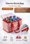 Thermo Luxury Folding Picnic Bag Thermal Red Gingham Plaid 15 Lt (35X20X20 cm) - 2