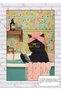 Bathroom Mdf Wood Painting Fancy Cat Reading a Book in the Bathtub Poster