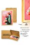 Natural Wood Framed Floral Botanical Painting - Pink Green Tones |   Huhu1808 - Single Table Natural Wood Frame - 3