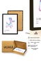 Black Wood Framed Retro Abstract Painting - Pastel Tones |   Huhu2782 - Single Table Black Frame - 3