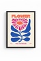 Black Wooden Framed Retro Floral Painting - Pop Art Style |   Huhu2644 - Single Table Black Frame - 2