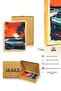 Natural Wood Framed Retro Patterned Painting - Tropical Sunset |   Huhu1779 - 3