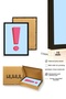 Black Wooden Framed Retro Exclamation Mark Painting - Minimalist Red |   Huhu2730 - Single Table Black Frame - 3