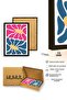 Black Wood Framed Retro Abstract Painting - Pink and Blue Floral Pattern |   Huhu2536 - Single Table Black Frame - 3