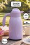 1 Lt Glass Inner Chamber Thermos - Leak-Proof Double Insulation Beach Garden Picnic Tea Water Thermos Lilac