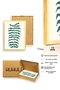 Natural Wood Framed Tropical Leaf Pattern Painting - Green Plant |   Huhu2384 - Single Table Natural Wood Frame - 3