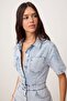 Premium Açık Mavi Özel Kumaş Midi Denim Elbise TWOSS26EL00277 - 2