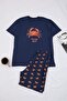 Navy Blue Regular Fit Crab Printed Cotton Pajama Set Tmnss26Pt00020 - 4