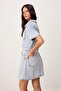 Premium Açık Mavi Özel Kumaş Midi Denim Elbise TWOSS26EL00277 - 4