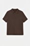 Brown Regular/Normal Cut Textured Polo Neck T-Shirt Tmnss26Po00005 - 4