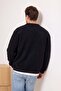Siyah Oversize/Geniş Kesim V Yaka Düğmeli Dokulu Kalın Hırka TMNAW26HI00004 - 3