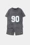 Anthracite Printed Acid Washed Boys' Knitted Top and Bottom Set Tkdss26Au00047 - 3