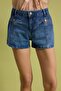Blue Button Detailed City Boy Denim Shorts Twoss26Sr00200 - 2