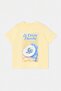 Yellow Printed Relaxed Fit Knitted Oversized T-Shirt Tbbss26Bf00056 - 4