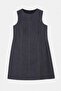 Lacivert Gabardin Dokuma Büyük Beden Elbise TBBSS26AH00226 - 4