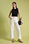 Beyaz Cep Detaylı Yüksek Bel %100 Pamuk Wide Leg Jeans TWOSS26JE00162 - 6