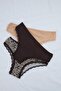 Brown-Multicolor Cotton Blend 3-Piece Leopard Lace Detailed Brazilian Knitted Panties Thmss26Ku00019 - 7