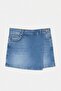 Blue Double Breasted Closure High Waist Less Stretch Denim Shorts Skirt Twoss26Sr00119 - 6