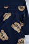 Navy Blue Regular Teddy Bear Printed T-Shirt - Shorts Knitted Pajama Set Tmnss26Pt00010 - 2
